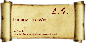 Lorenz István névjegykártya